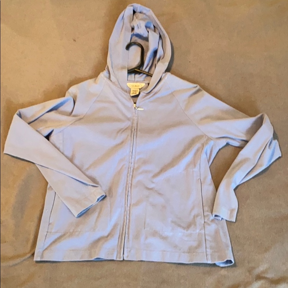 Ll bean gray blue lightweight small zipped hoodie